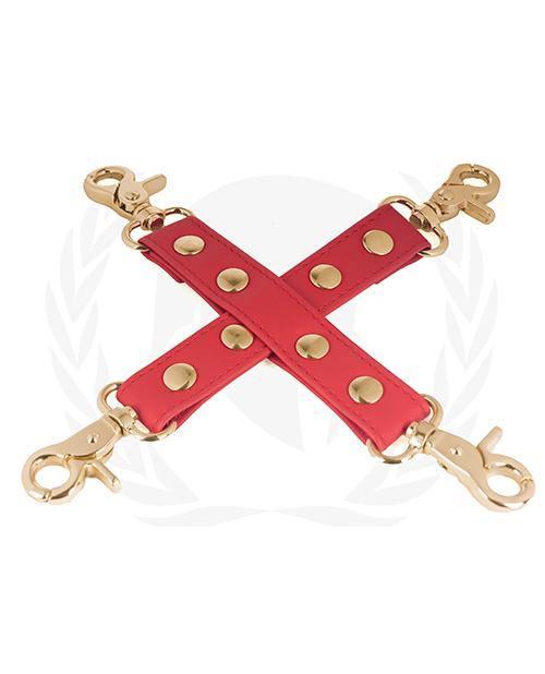 image of product,Spartacus Pu Hog Tie W/gold Hardware - SEXYEONE