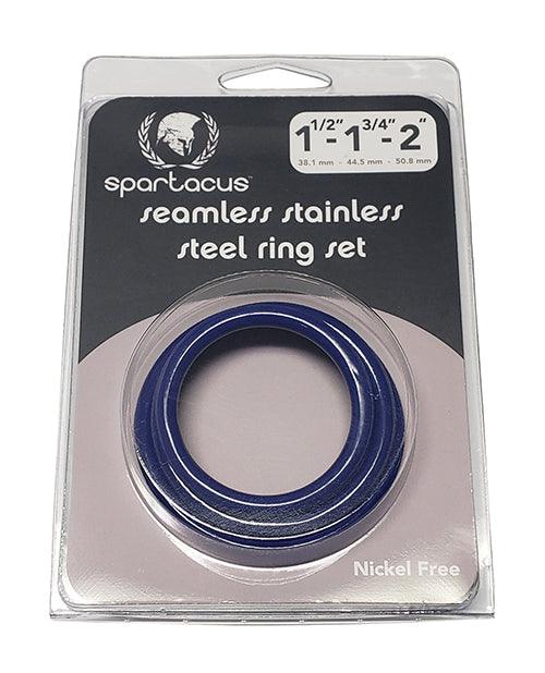 product image, Spartacus Seamless Stainless Steel C-ring - Blue Pack Of 3 - SEXYEONE