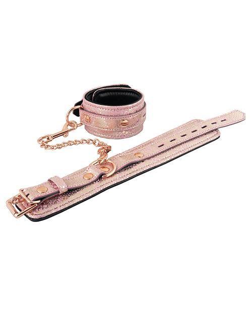 product image, Spartacus Wrist Restraints W-leather Lining - Pink Snakeskin Micro Fiber - SEXYEONE