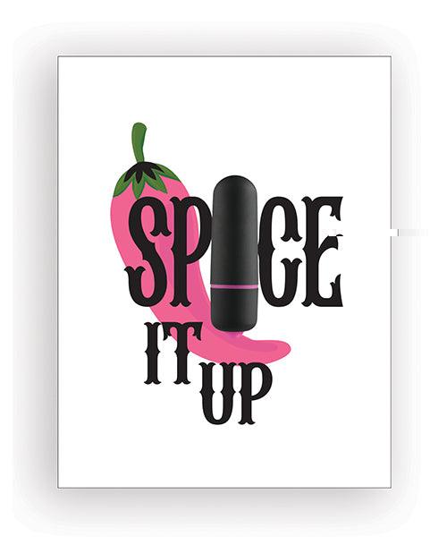 product image, Spice It Up Naughty Greeting Card W/rock Candy Vibrator & Fresh Vibes Towelettes - SEXYEONE