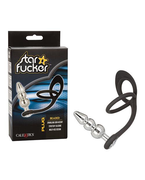 product image, Star Fucker Beaded Gem Plug W-silicone Enhancer - Black - SEXYEONE