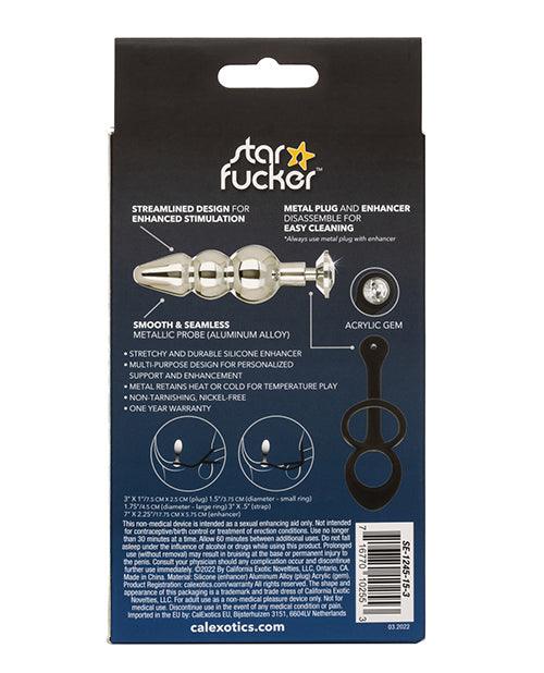 product image,Star Fucker Beaded Gem Plug W-silicone Enhancer - Black - SEXYEONE