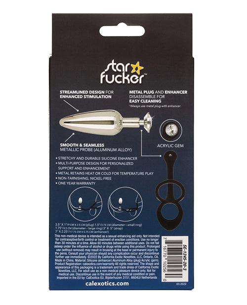 Star Fucker Slim Gem Plug W-silicone Enhancer - Black - SEXYEONE