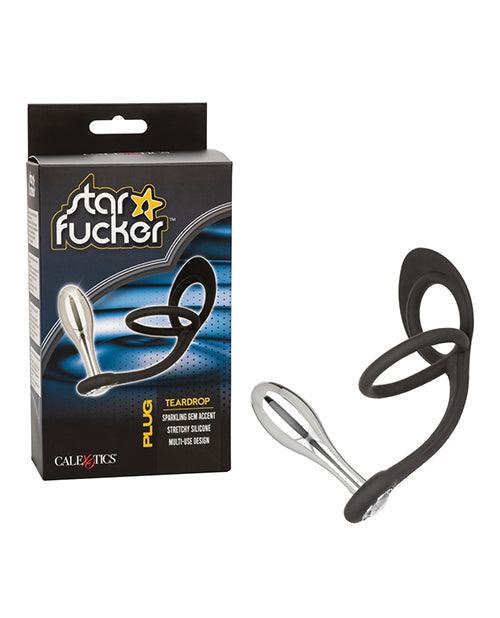 product image, Star Fucker Teardrop Gem Plug W-silicone Enhancer - Black - SEXYEONE