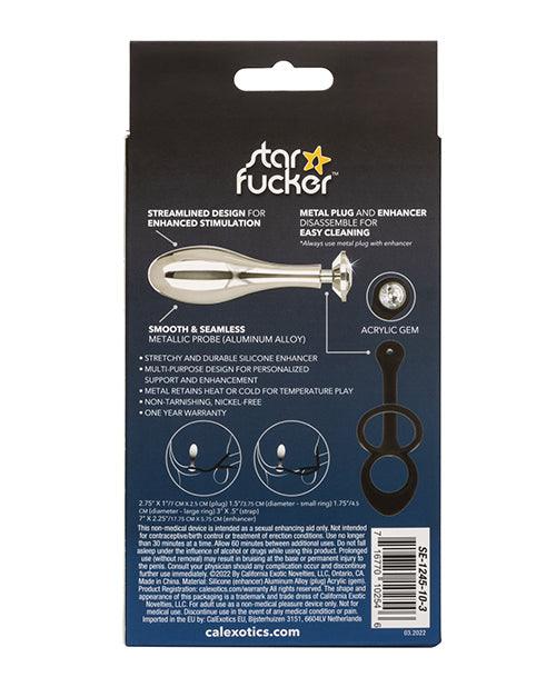 image of product,Star Fucker Teardrop Gem Plug W-silicone Enhancer - Black - SEXYEONE