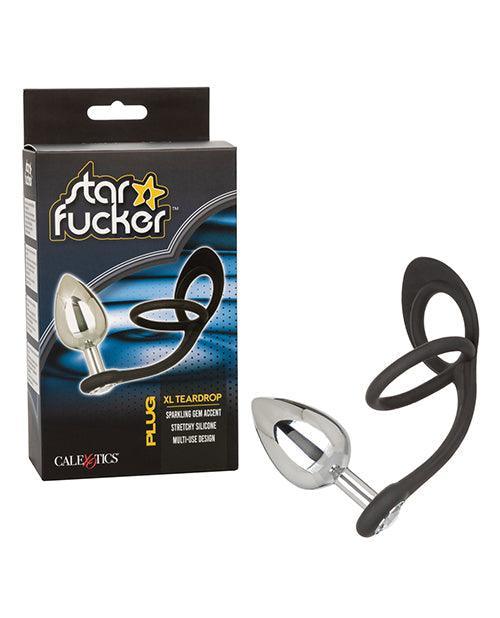 Star Fucker Xl Teardrop Gem Plug W-silicone Enhancer - Black - SEXYEONE