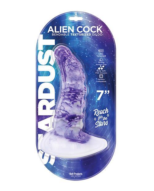 product image, Stardust Alien Cock Silicone Textured Dildo - Purple - SEXYEONE