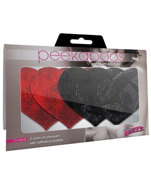 product image, Stolen Kisses Hearts - Red & Black Pack Of 2 - SEXYEONE