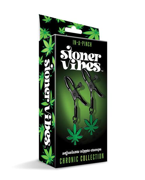 Stoner Vibes Glow in the Dark Adjustable Nipple Clamps - SEXYEONE
