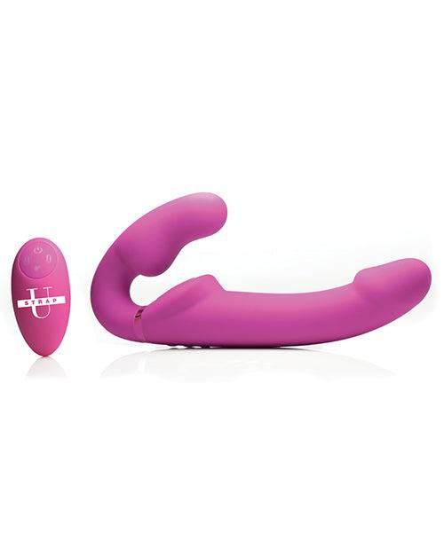 image of product,Strap U Evoke Ergo Fit Strapless Strap On Dildo W-remote - Pink - SEXYEONE