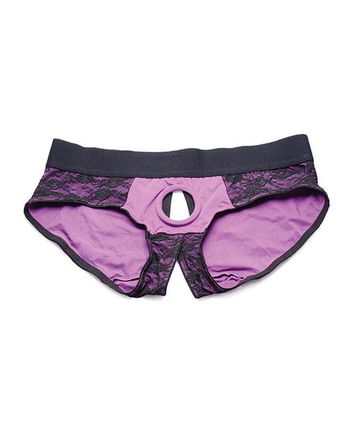 image of product,Strap U Lace Crotchless Panty Harness - SEXYEONE