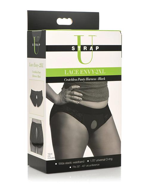 image of product,Strap U Lace Crotchless Panty Harness - SEXYEONE