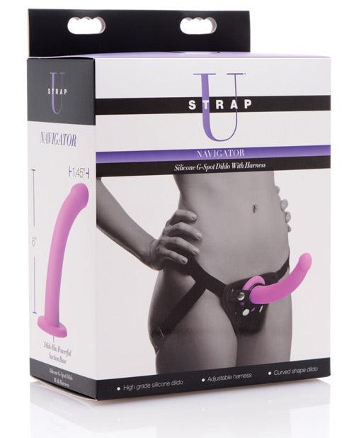 product image, Strap U Navigator Silicone G Spot Dildo W-harness - SEXYEONE