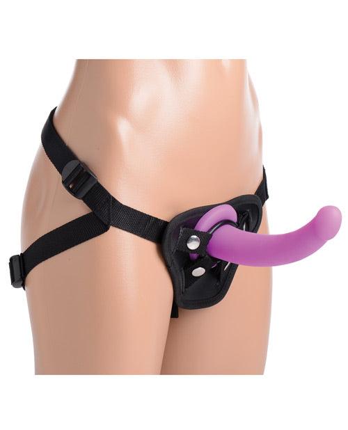 image of product,Strap U Navigator Silicone G Spot Dildo W-harness - SEXYEONE