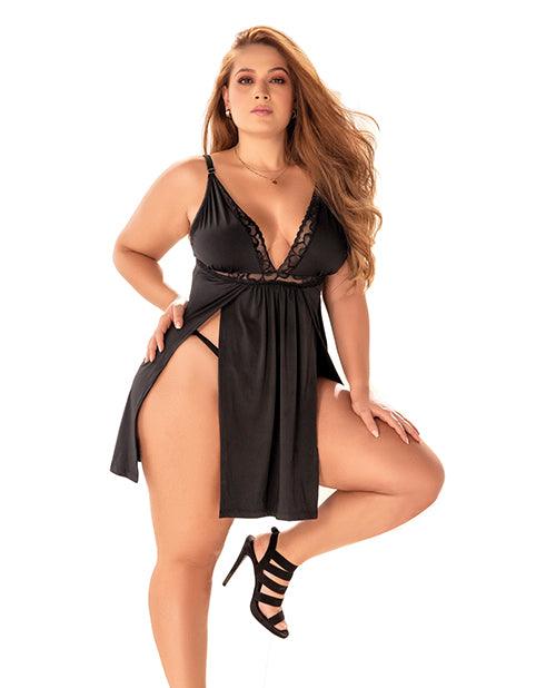 product image, Stretch Babydoll W/lace & G-string - SEXYEONE