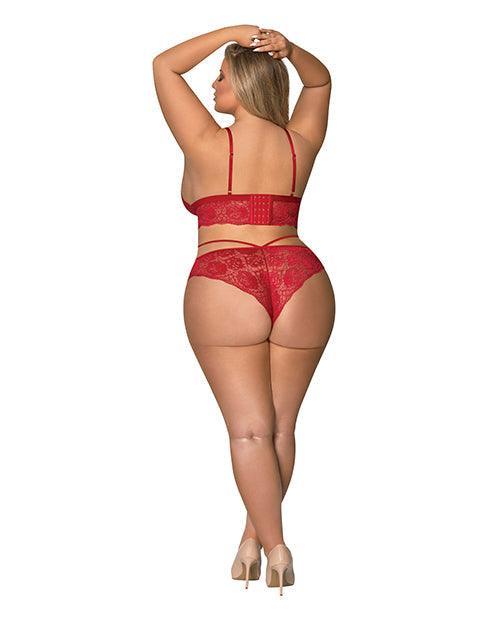 image of product,Sugar & Spice Bra & Panty Red Qn - SEXYEONE