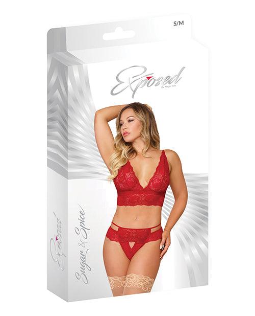 image of product,Sugar & Spice Bra & Panty Red - SEXYEONE