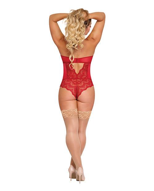 image of product,Sugar & Spice Teddy W/snap Crotch Red - SEXYEONE