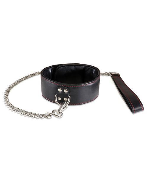 product image, Sultra Lambskin 2" Collar W-24" Chain - Black - SEXYEONE