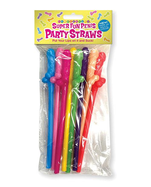 Super Fun Penis Multicolor Party Straws - Pack Of 8 - SEXYEONE