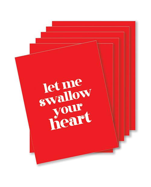 product image, Swallow Your Heart Naughty Greeting Card - Pack Of 6 - SEXYEONE