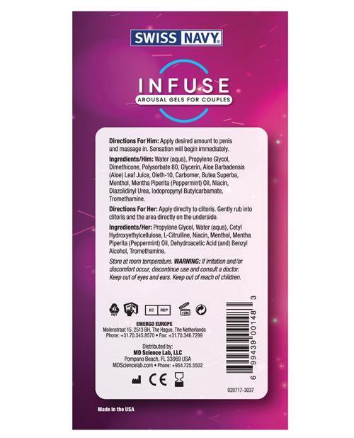 Swiss Navy Infuse Arousal Gels For Couples - SEXYEONE