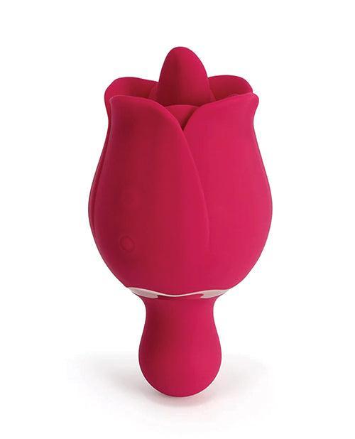 product image, Sylvia Tongue Licking Rose Vibrator - Red - SEXYEONE