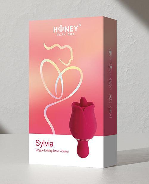 Sylvia Tongue Licking Rose Vibrator - Red - SEXYEONE