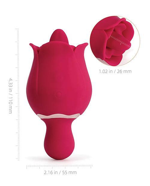 image of product,Sylvia Tongue Licking Rose Vibrator - Red - SEXYEONE