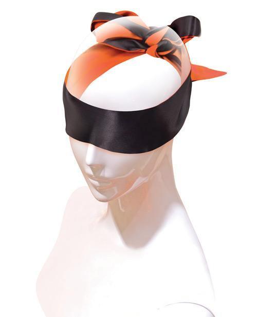 image of product,The 9's Orange Is The New Black Satin Sash Reversible Blindfold - SEXYEONE