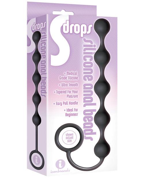 product image, The 9's S Drops Silicone Anal Beads - Black - SEXYEONE