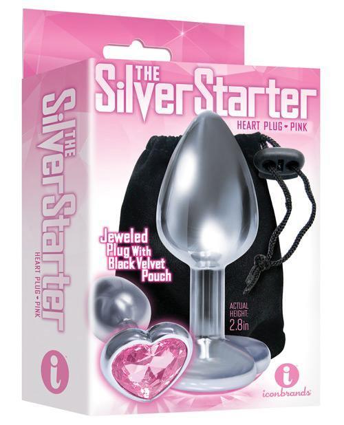product image, The 9's The Silver Starter Bejeweled Heart Stainless Steel Plug - SEXYEONE