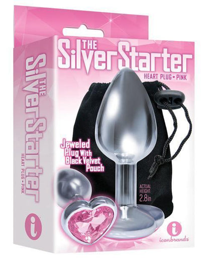 The 9's The Silver Starter Bejeweled Heart Stainless Steel Plug - SEXYEONE