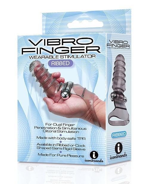 product image, The 9's Vibrofinger Ribbed Finger Massager - Grey - SEXYEONE