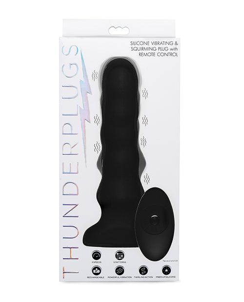 product image, Thunderplugs Silicone Vibrating & Squirming Plug W/remote - Black - SEXYEONE