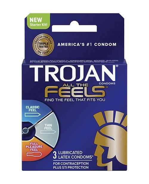product image, Trojan All The Feels Condoms - Pack Of 3 - SEXYEONE