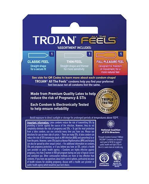 image of product,Trojan All The Feels Condoms - Pack Of 3 - SEXYEONE