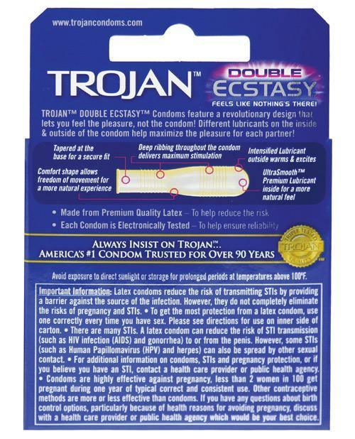 image of product,Trojan Double Ecstasy Condom - SEXYEONE