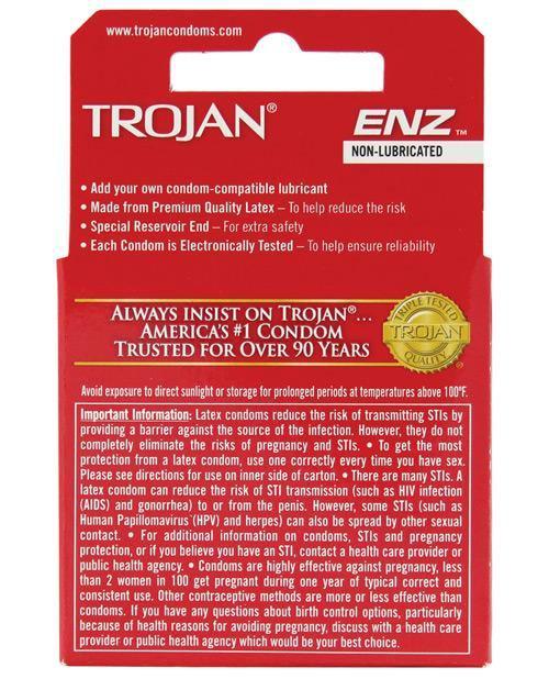 image of product,Trojan Enz Non-lubricated - Box Of 3 - SEXYEONE