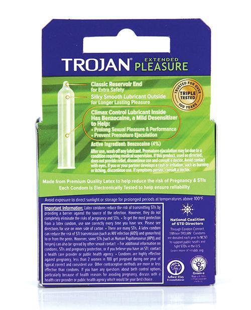 image of product,Trojan Extended Pleasure Condoms - SEXYEONE