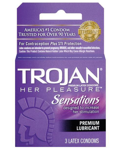 product image, Trojan Her Pleasure Condoms - Box Of 3 - SEXYEONE