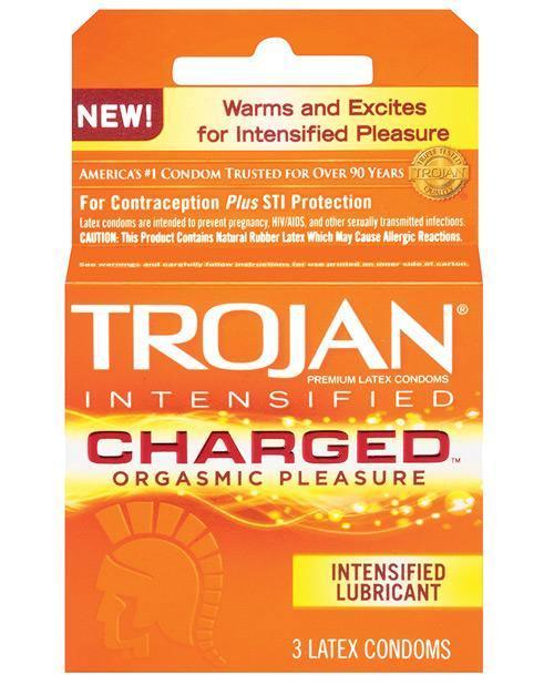 product image, Trojan Intensified Charged Condoms - Box Of 3 - SEXYEONE