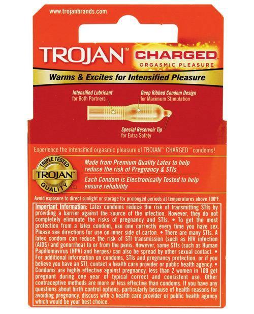 image of product,Trojan Intensified Charged Condoms - Box Of 3 - SEXYEONE