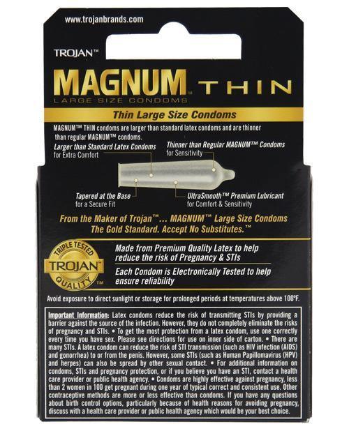 image of product,Trojan Magnum Thin Condoms - Box Of 3 - SEXYEONE