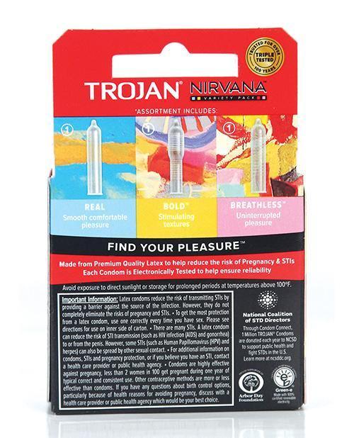 image of product,Trojan Nirvana Condom - Pack Of 3 - SEXYEONE