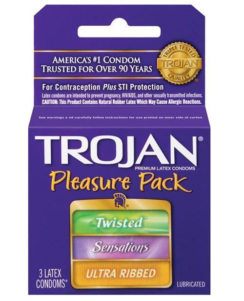 product image, Trojan Pleasure Pack Condoms - Box Of 3 - SEXYEONE