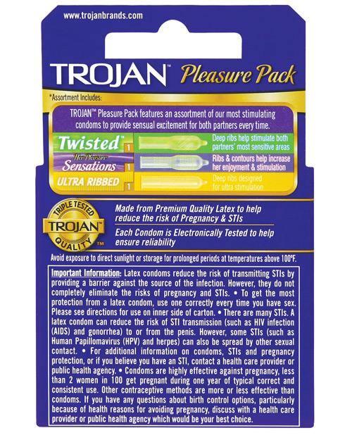 image of product,Trojan Pleasure Pack Condoms - Box Of 3 - SEXYEONE