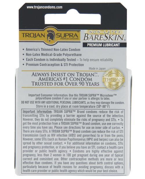 image of product,Trojan Supra Ultra-thin Polyurethane Condoms - Box Of 3 - SEXYEONE