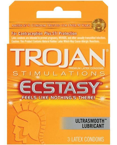 product image, Trojan Ultra Ribbed Ecstasy Condoms - Box Of 3 - SEXYEONE