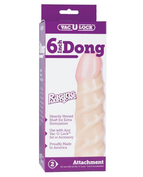 product image, Vac-u-lock 6" Raging Hard On Realistic Dong - White - SEXYEONE